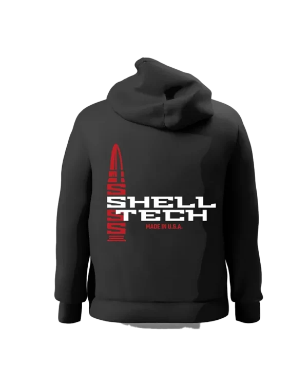 Shell Tech Black Hoodie with Logo on back