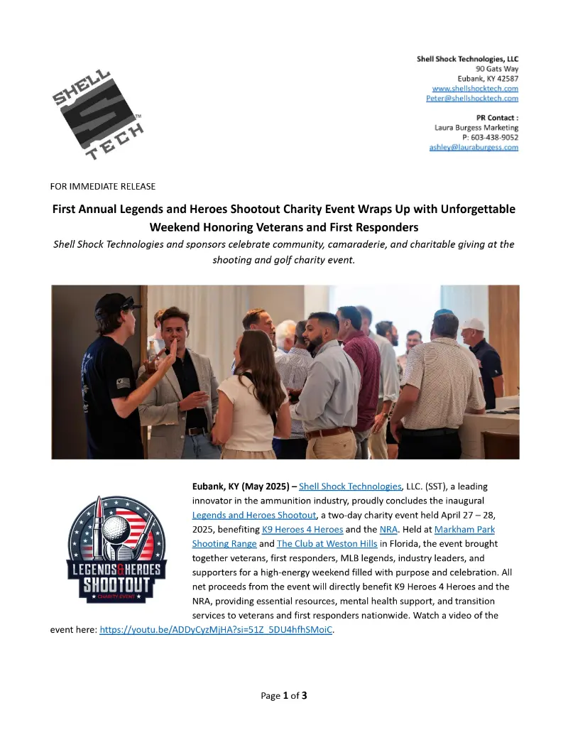 First Annual Legends and Heroes Shootout Charity Event Wraps Up with Unforgettable Weekend Honoring Veterans and First Responders