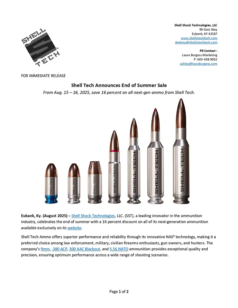 Shell Tech Announces End of Summer Sale